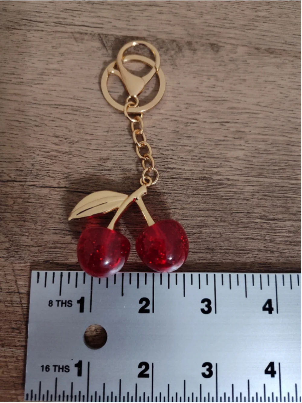 Women's Unbranded Cherry Keychain One Size Red Gold